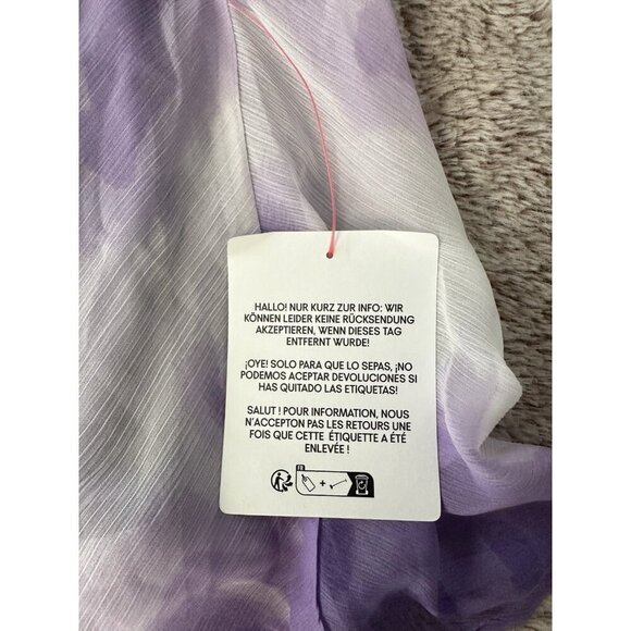 ASOS DESIGN Petite chiffon scoop neck midi slip dress purple tie dye print 2 New - Picture 5 of 16